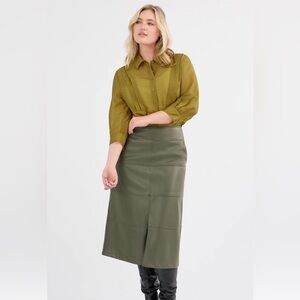 New Cabi Faux Leather Kick It Skirt